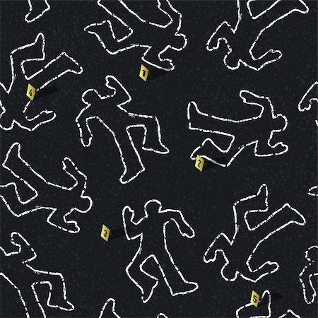 Crime scene seamless pattern with locations of evidence. Vector illustration, EPS10 Stock Photo - Budget Royalty-Free & Subscription, Code: 400-06358677
