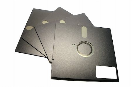 Old black floppy disks on white background Stock Photo - Budget Royalty-Free & Subscription, Code: 400-06358994