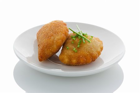 portugal plate noperson - Rissole - Chicken and cheese rissole served with salad. Stock Photo - Budget Royalty-Free & Subscription, Code: 400-06359015