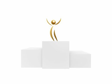 golden winner on podium top isolated on white background Stock Photo - Budget Royalty-Free & Subscription, Code: 400-06359077