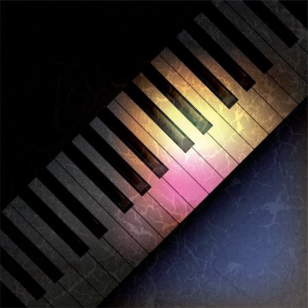 abstract grunge music background with piano keys Stock Photo - Budget Royalty-Free & Subscription, Code: 400-06359098