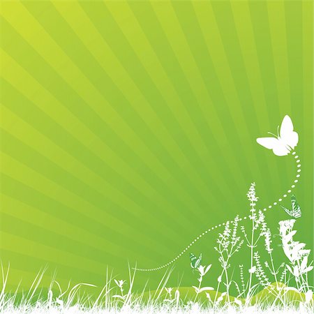 simple grass pattern - Butterfly and Meadow - Background Illustration, Vector Stock Photo - Budget Royalty-Free & Subscription, Code: 400-06359107