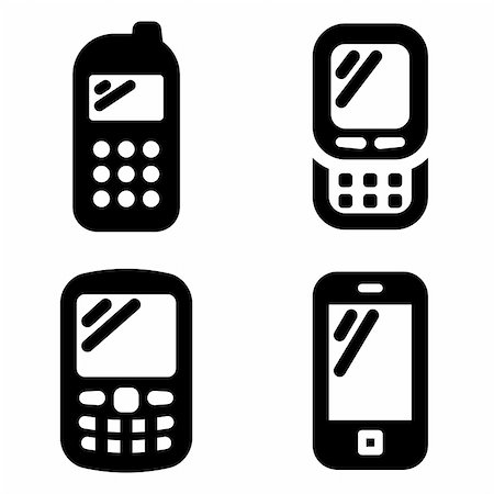 furtaev (artist) - Black vector set of mobile phone icons Stock Photo - Budget Royalty-Free & Subscription, Code: 400-06359444