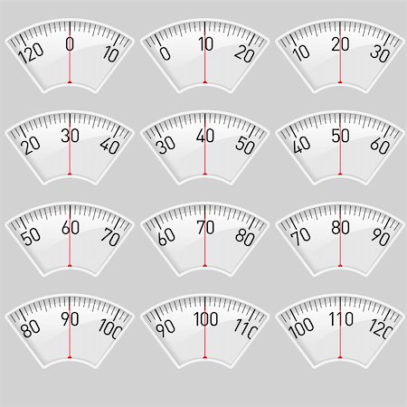 simsearch:400-06748729,k - Illustration set of a Scale for a Weighing Machine Stock Photo - Budget Royalty-Free & Subscription, Code: 400-06359452
