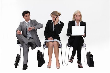 Business people sitting in a row Stock Photo - Budget Royalty-Free & Subscription, Code: 400-06364107