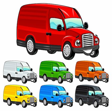 paddy wagon - Funny van. Cartoon and vector isolated character. Stock Photo - Budget Royalty-Free & Subscription, Code: 400-06364116