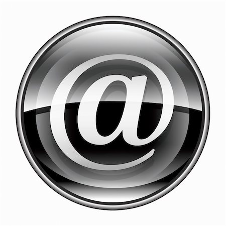 simsearch:400-07628509,k - email symbol black, isolated on white background Foto de stock - Royalty-Free Super Valor e Assinatura, Número: 400-06364544
