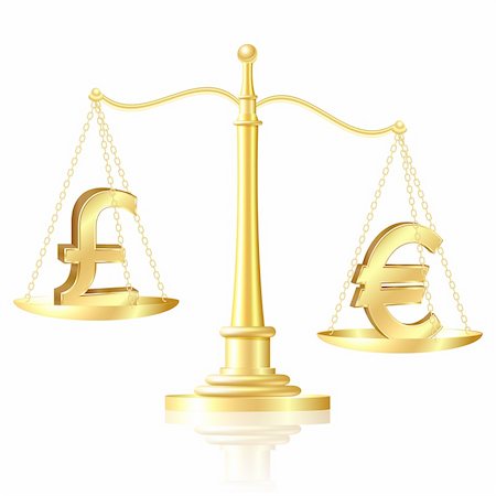 simsearch:400-08257770,k - Euro outweighs pound sterling on scales. Vector illustration Stock Photo - Budget Royalty-Free & Subscription, Code: 400-06365150