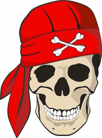 skull with bandana isolated Stock Photo - Budget Royalty-Free & Subscription, Code: 400-06365231