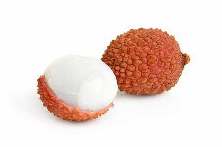 Fresh lychees on the white background Photographie de stock - Aubaine LD & Abonnement, Code: 400-06365324
