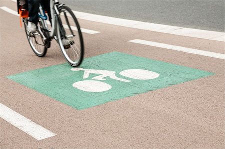 riding bike blur city - signs indicate the proper and safe driving trace Stock Photo - Budget Royalty-Free & Subscription, Code: 400-06365389