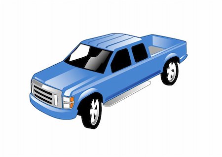 American style pick up truck over white background Stock Photo - Budget Royalty-Free & Subscription, Code: 400-06365515