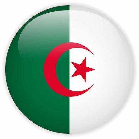 simsearch:400-06365583,k - Vector - Algeria Flag Glossy Button Stock Photo - Budget Royalty-Free & Subscription, Code: 400-06365558