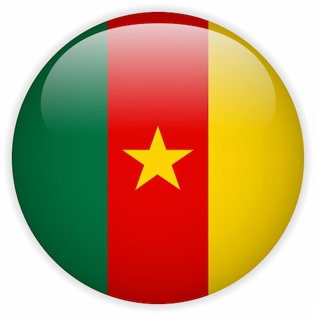simsearch:400-06365557,k - Vector - Cameroon Flag Glossy Button Photographie de stock - Aubaine LD & Abonnement, Code: 400-06365564