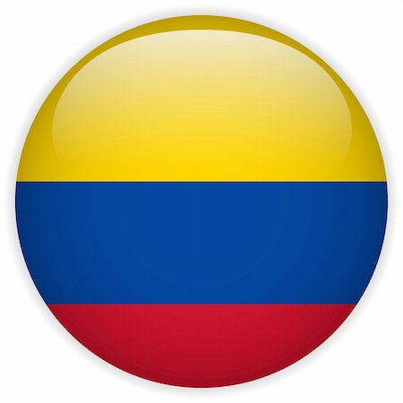 simsearch:400-06365583,k - Vector - Colombia Flag Glossy Button Stock Photo - Budget Royalty-Free & Subscription, Code: 400-06365568