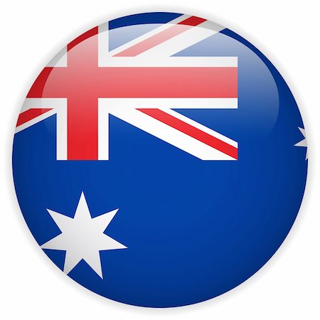 simsearch:400-06365557,k - Vector - Australia Flag Glossy Button Photographie de stock - Aubaine LD & Abonnement, Code: 400-06365560