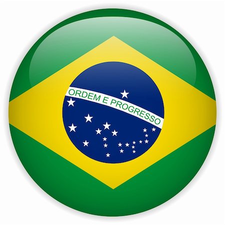 simsearch:400-06365583,k - Vector - Brazil Flag Glossy Button Stock Photo - Budget Royalty-Free & Subscription, Code: 400-06365562
