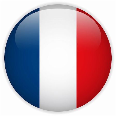 simsearch:400-06365557,k - Vector - France Flag Glossy Button Photographie de stock - Aubaine LD & Abonnement, Code: 400-06365574