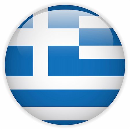simsearch:400-06365571,k - Vector - Greece Flag Glossy Button Stock Photo - Budget Royalty-Free & Subscription, Code: 400-06365576