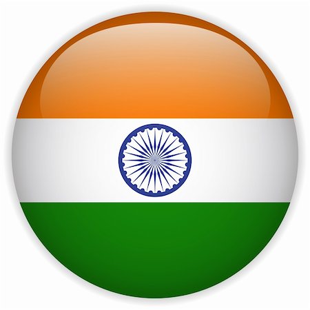 simsearch:400-06365557,k - Vector - India Flag Glossy Button Photographie de stock - Aubaine LD & Abonnement, Code: 400-06365578