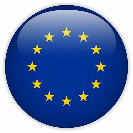 simsearch:400-06365557,k - Vector - Europe Flag Glossy Button Photographie de stock - Aubaine LD & Abonnement, Code: 400-06365572