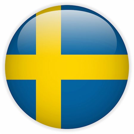 simsearch:400-06365557,k - Vector - Sweden Flag Glossy Button Photographie de stock - Aubaine LD & Abonnement, Code: 400-06365588