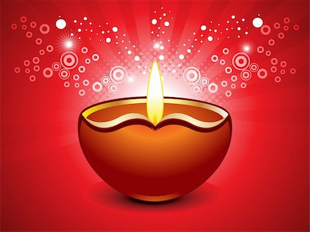 divine lamp light - abstract diwali background vector illustration Stock Photo - Budget Royalty-Free & Subscription, Code: 400-06365604