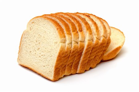 Sliced Wheat Bread on white background Stock Photo - Budget Royalty-Free & Subscription, Code: 400-06365749