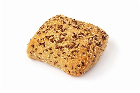 Bread with sesame seeds isolated on white background. Foto de stock - Super Valor sin royalties y Suscripción, Código: 400-06365930