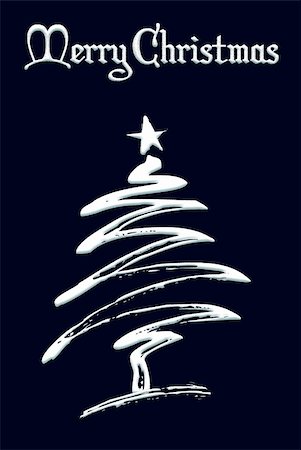 Winter blue background with stylish Christmas tree Photographie de stock - Aubaine LD & Abonnement, Code: 400-06365941