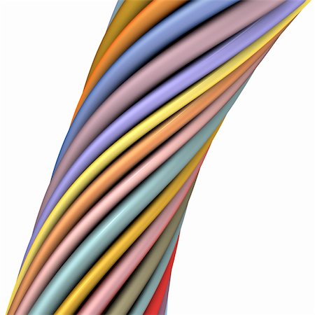 3d glossy twisted cable in multiple color on white Foto de stock - Super Valor sin royalties y Suscripción, Código: 400-06366067