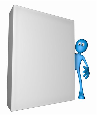 simsearch:400-06093764,k - blue guy with blank box - 3d illustration Photographie de stock - Aubaine LD & Abonnement, Code: 400-06366076