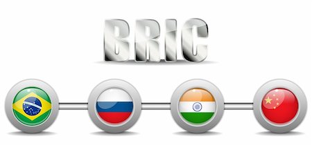 Vector - BRIC Countries Buttons Brazil Russia India China Stock Photo - Budget Royalty-Free & Subscription, Code: 400-06366118