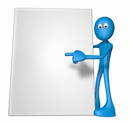 simsearch:400-06093764,k - blue guy with blank box - 3d illustration Photographie de stock - Aubaine LD & Abonnement, Code: 400-06366200