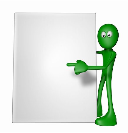 simsearch:400-06093764,k - green guy with blank box - 3d illustration Photographie de stock - Aubaine LD & Abonnement, Code: 400-06366201