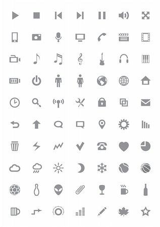 Icons and pictograms set. Vector illustration. Stock Photo - Budget Royalty-Free & Subscription, Code: 400-06366285