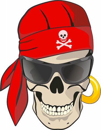 simsearch:400-09046433,k - skull with bandana Foto de stock - Super Valor sin royalties y Suscripción, Código: 400-06366342