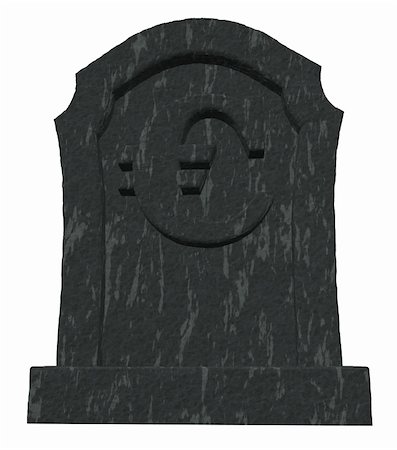 simsearch:400-06366826,k - gravestone with euro symbol on white background - 3d illustration Stock Photo - Budget Royalty-Free & Subscription, Code: 400-06366367
