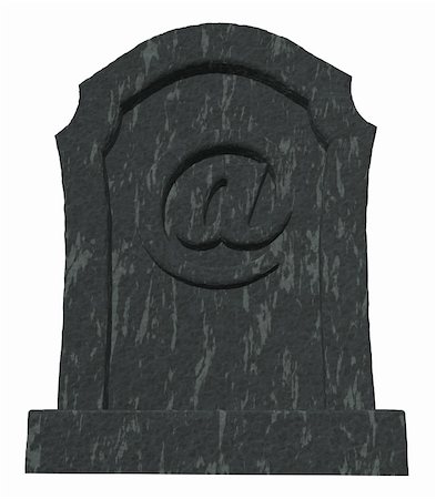 simsearch:400-06366826,k - gravestone with email symbol on white background - 3d illustration Stock Photo - Budget Royalty-Free & Subscription, Code: 400-06366449