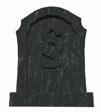 simsearch:400-06366826,k - gravestone with paragraph symbol on white background - 3d illustration Stock Photo - Budget Royalty-Free & Subscription, Code: 400-06366450