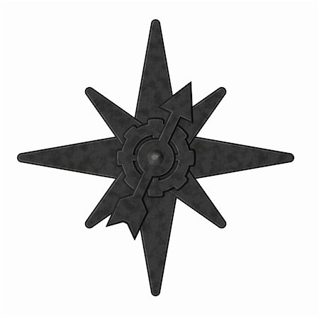 simsearch:400-04773117,k - metal compass on white background - 3d illustration Stock Photo - Budget Royalty-Free & Subscription, Code: 400-06366466