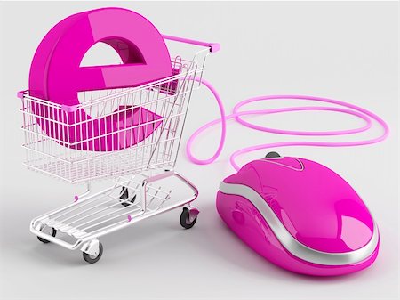 saracin (artist) - shopping carts operated computer mouse - the symbol of e-commerce Foto de stock - Super Valor sin royalties y Suscripción, Código: 400-06366631