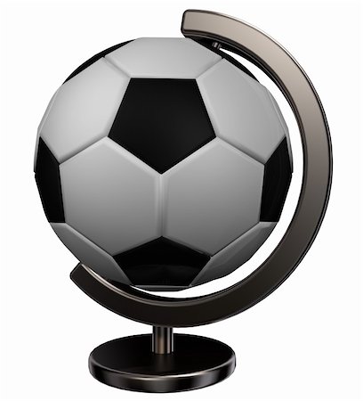 simsearch:400-08372849,k - soccer globe on white background - 3d illustration Stock Photo - Budget Royalty-Free & Subscription, Code: 400-06366754