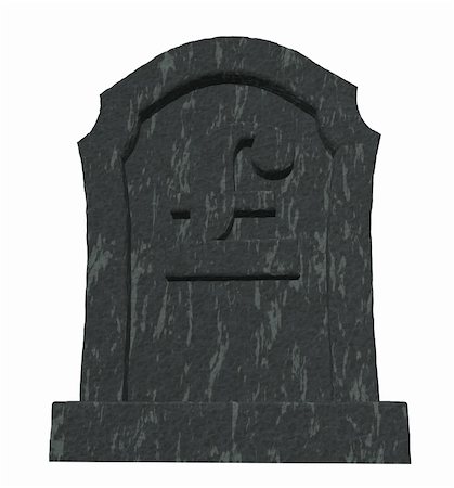 simsearch:400-06366826,k - gravestone with english pound symbol on white background - 3d illustration Stock Photo - Budget Royalty-Free & Subscription, Code: 400-06366825