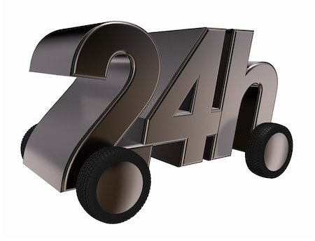 24h on wheels - 3d illustration Fotografie stock - Microstock e Abbonamento, Codice: 400-06366930