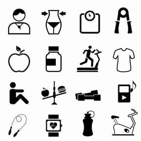 simsearch:400-08532856,k - Health, fitness and diet icon set Stock Photo - Budget Royalty-Free & Subscription, Code: 400-06367233