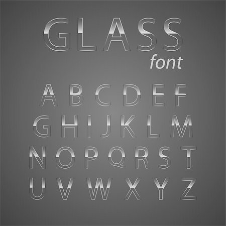 simsearch:400-06422133,k - Luxury glass alphabet on grey background. Vector illustration. Stockbilder - Microstock & Abonnement, Bildnummer: 400-06367431