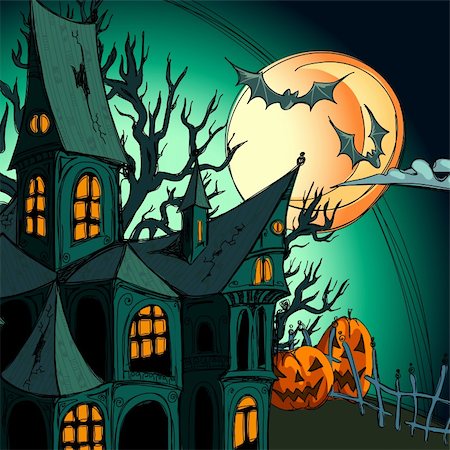 simsearch:400-05692275,k - halloween background, this illustration may be useful as designer work Foto de stock - Super Valor sin royalties y Suscripción, Código: 400-06367461