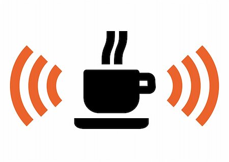 furtaev (artist) - Hot cup with wifi wireless signal Stock Photo - Budget Royalty-Free & Subscription, Code: 400-06367531