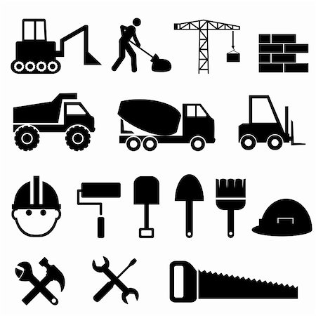Construction materials and tools icon set Stock Photo - Budget Royalty-Free & Subscription, Code: 400-06367541